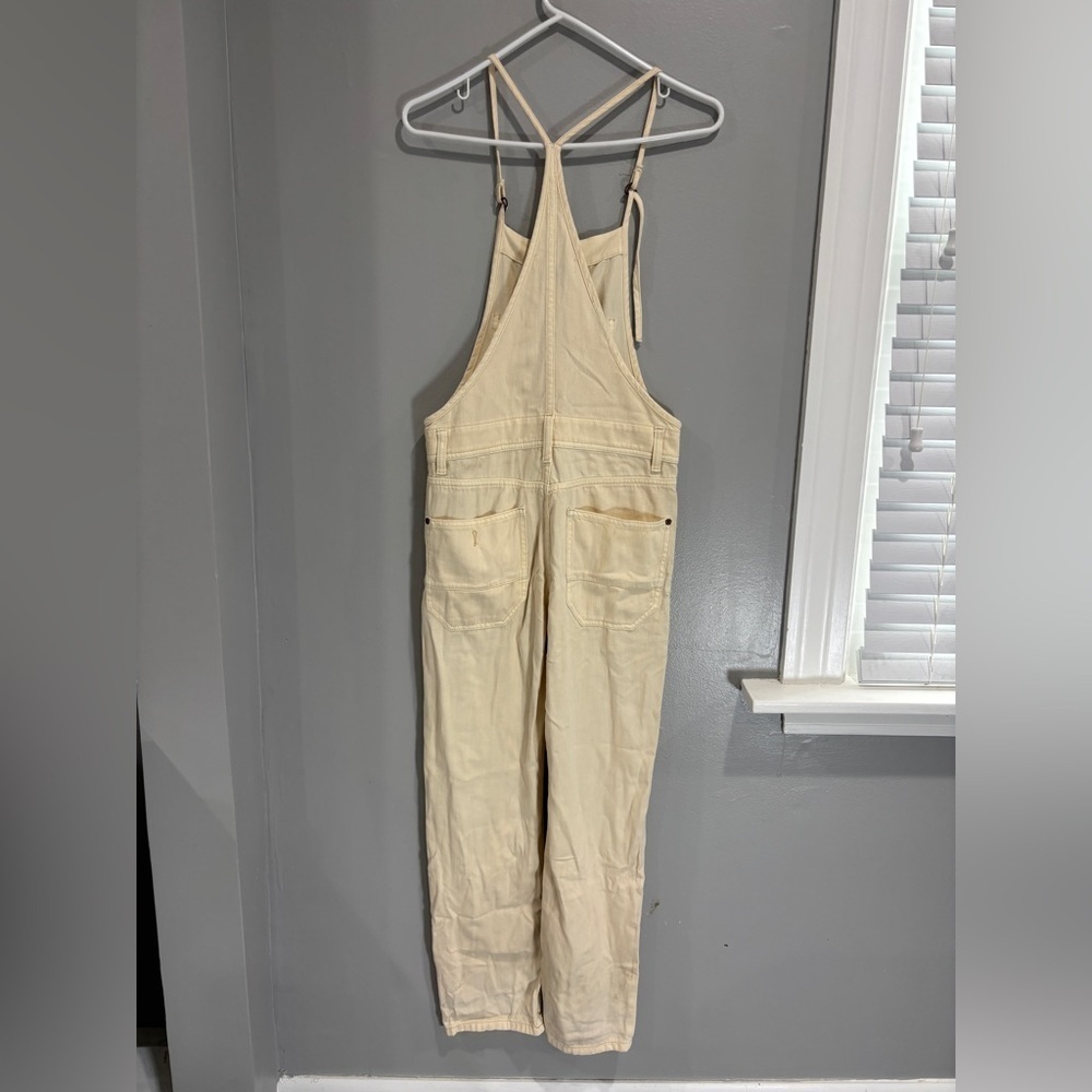Anthropologie Pilcro Denim Overalls Cream size 25 adjustable straps - Picture 3 of 8
